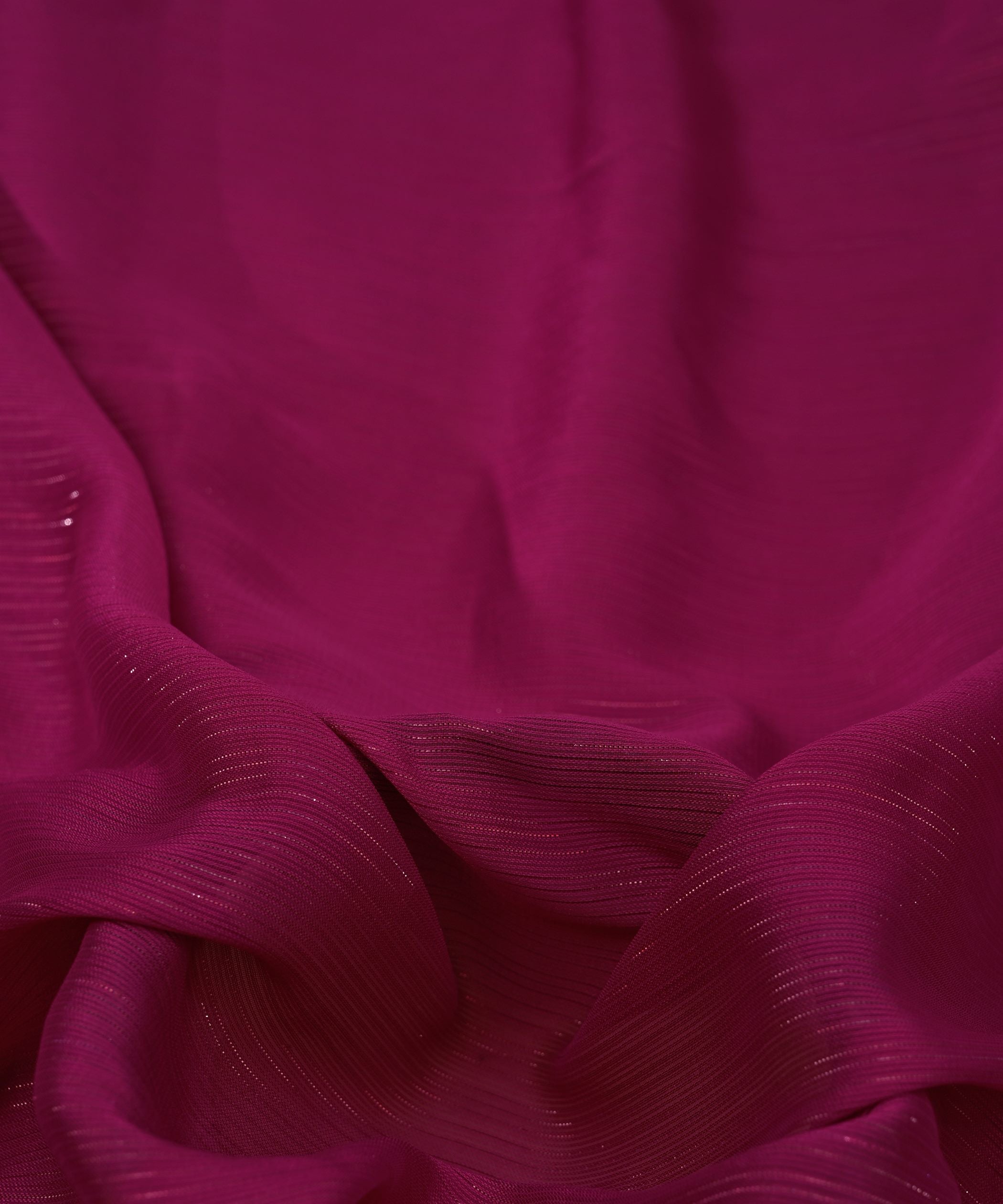 Magenta Georgette Fabric with Stripes