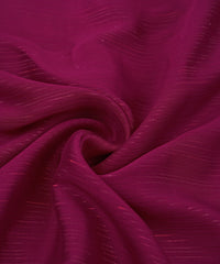 Magenta Georgette Fabric with Stripes