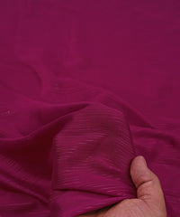 Magenta Georgette Fabric with Stripes