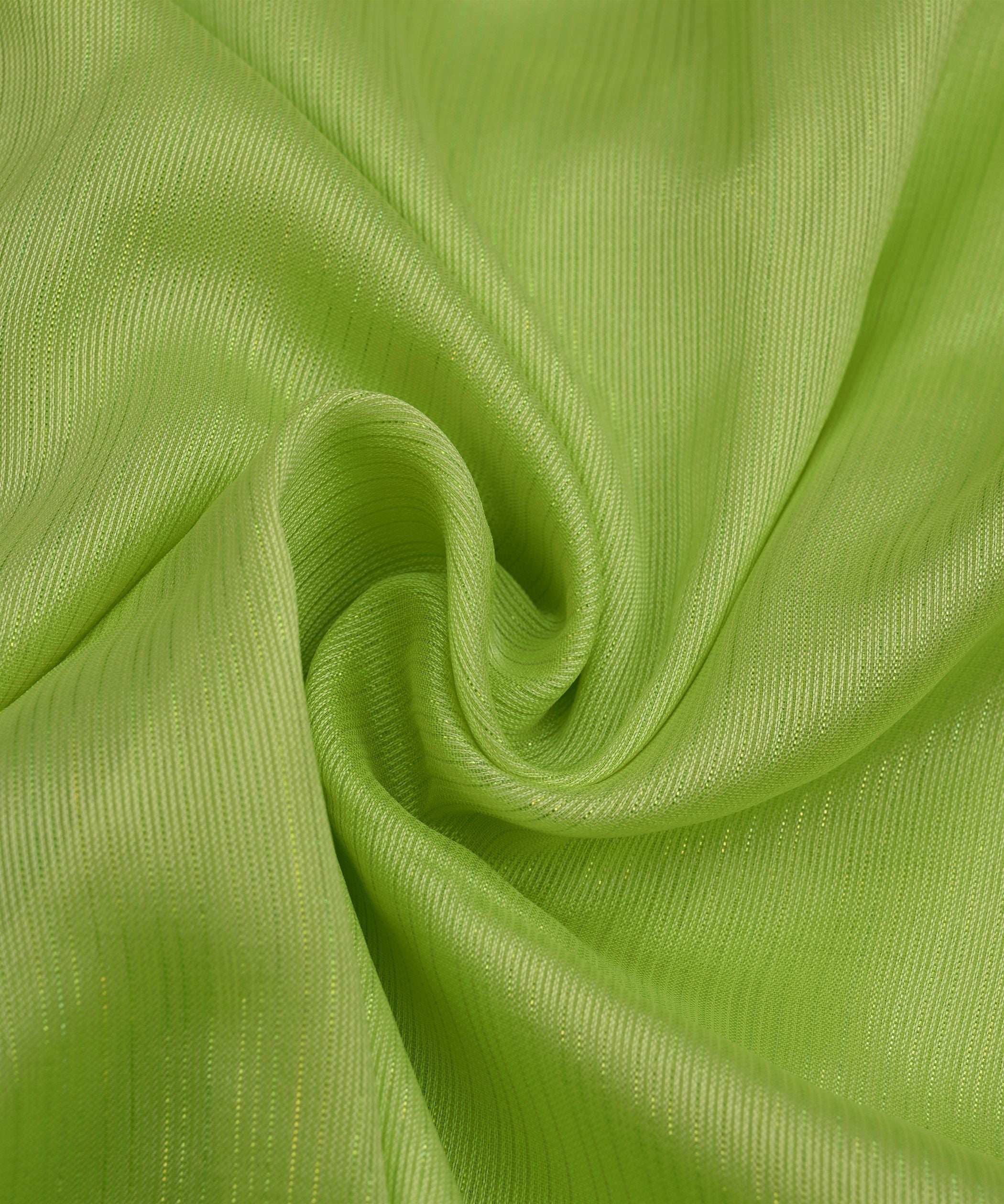 Pale Green Georgette Fabric with Stripes