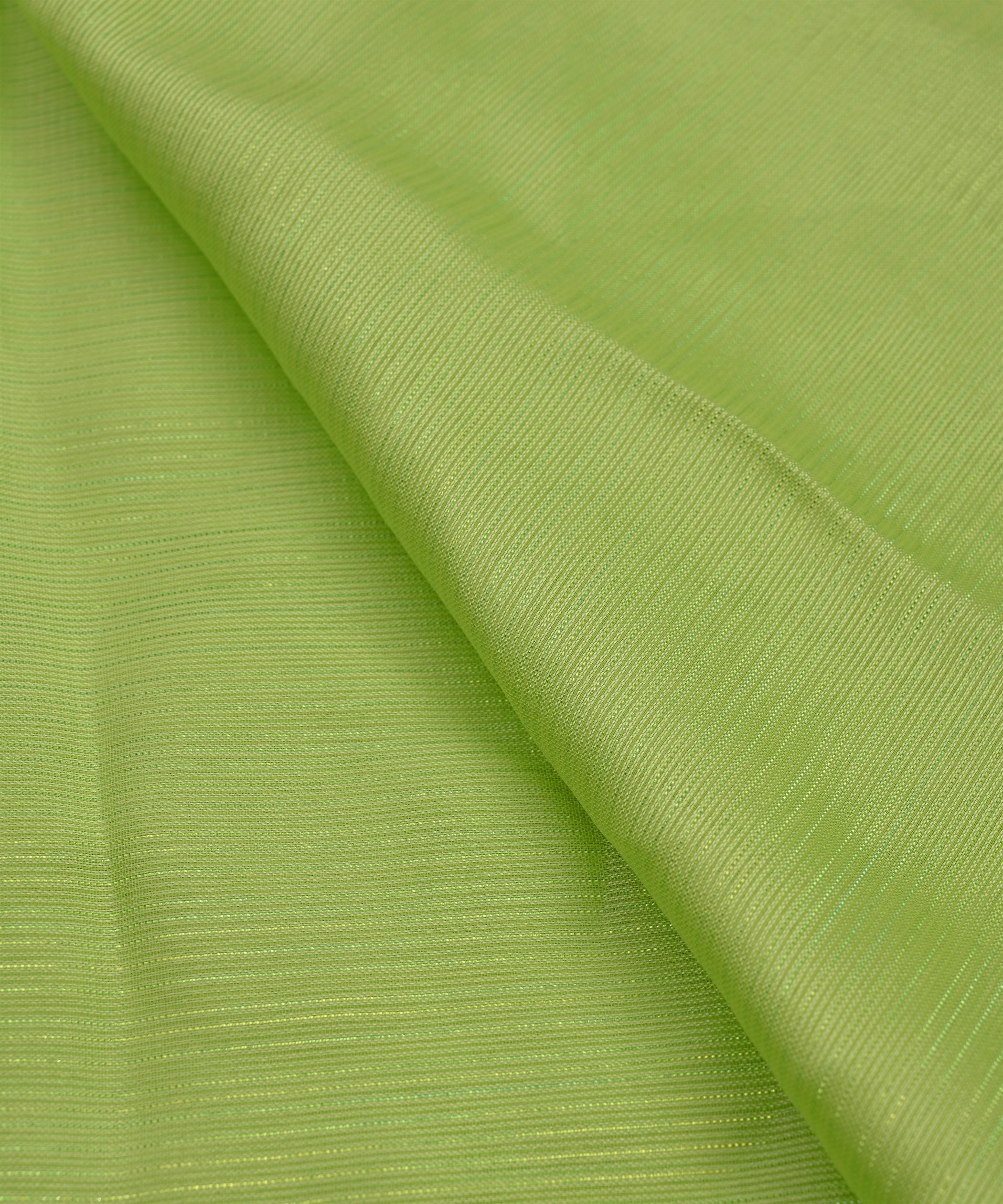 Pale Green Georgette Fabric with Stripes