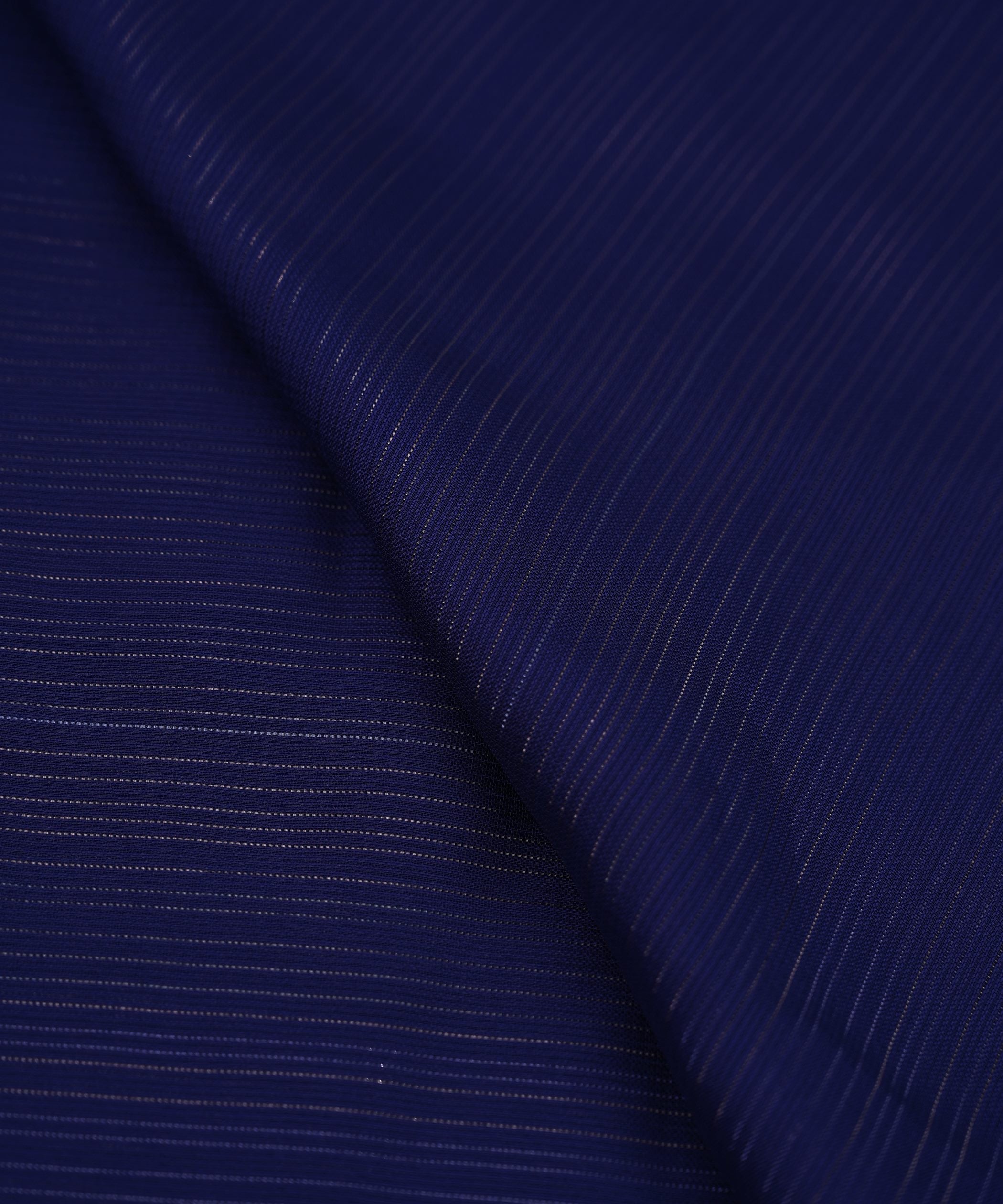 Persian Indigo Georgette Fabric with Stripes