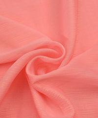 Ruddy Pink Georgette Fabric with Stripes