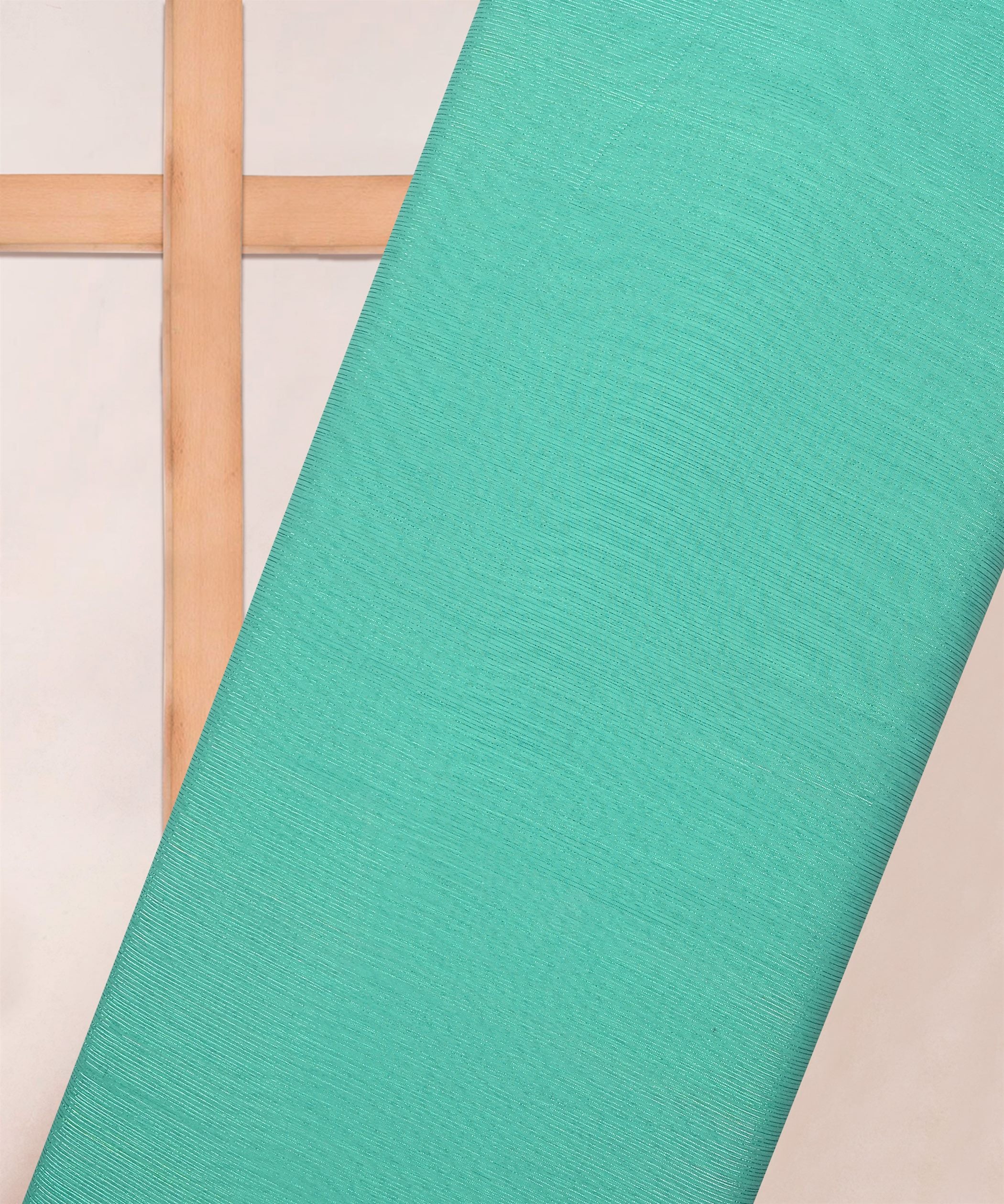 Aquamarine Green Georgette Fabric with Stripes