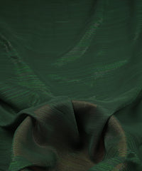 Dark Green Georgette Fabric with Stripes