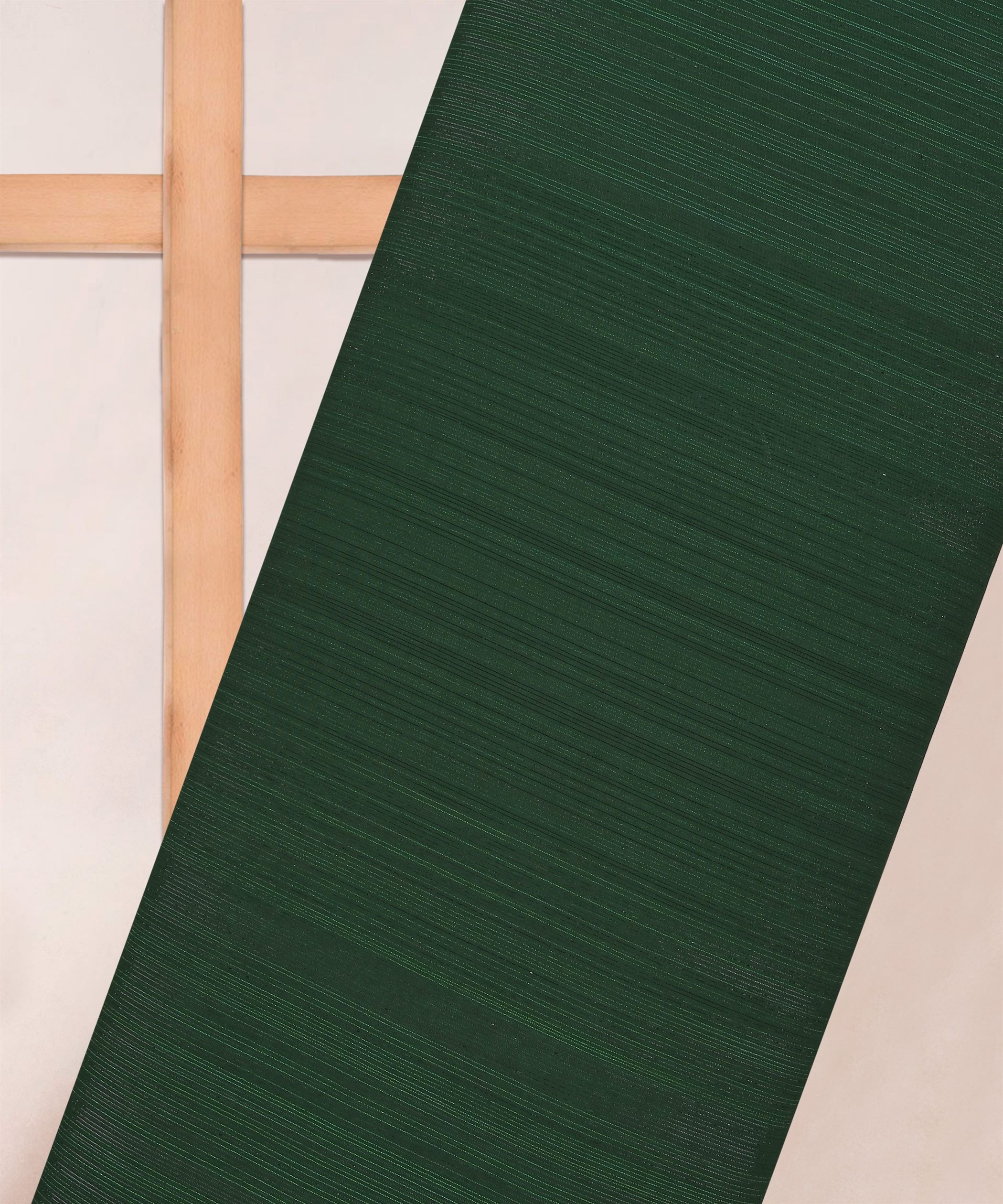 Dark Green Georgette Fabric with Stripes