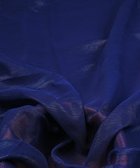 Navy Blue Georgette Fabric with Stripes