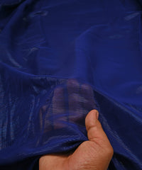 Navy Blue Georgette Fabric with Stripes