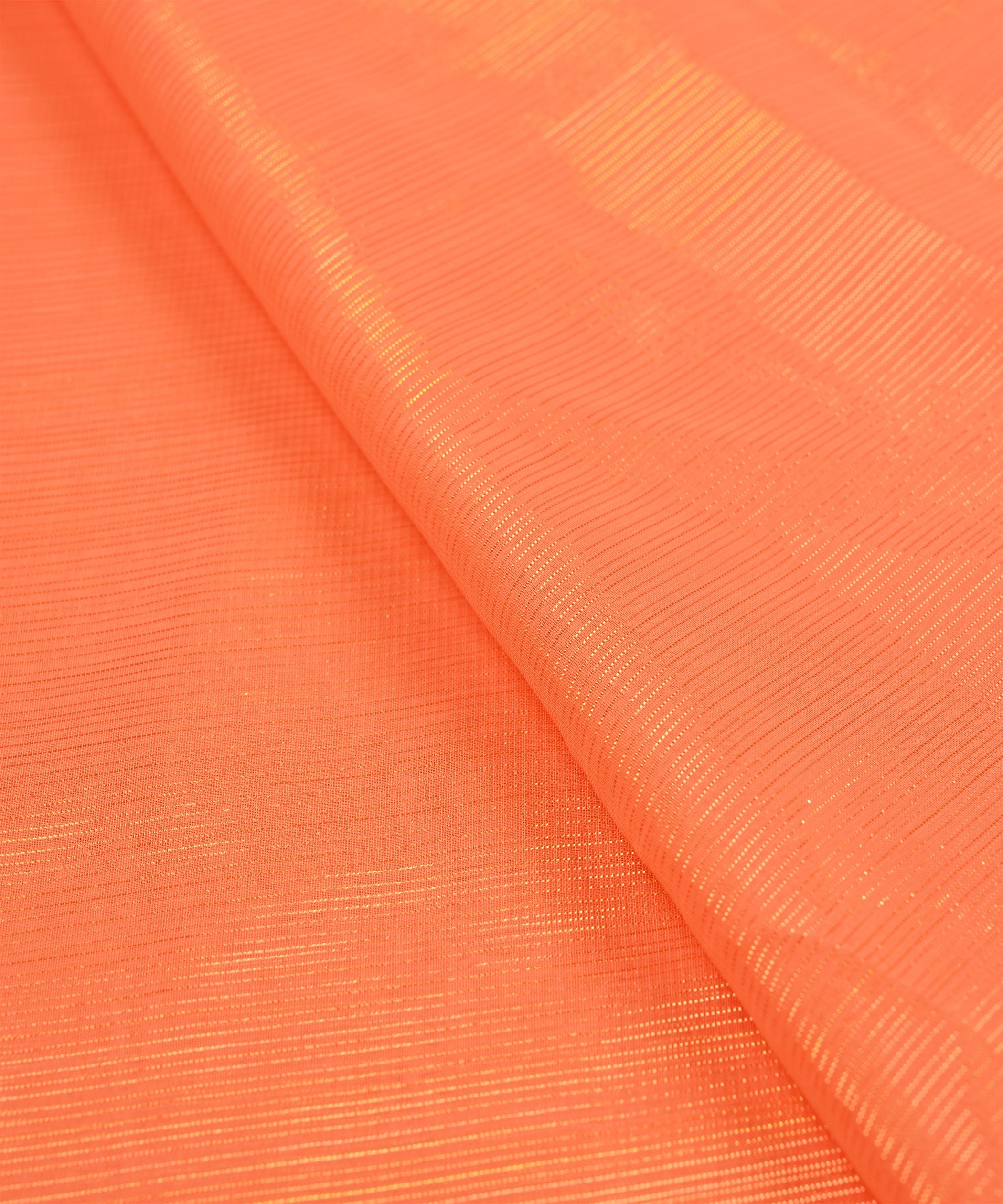 Orange Georgette Fabric with Stripes