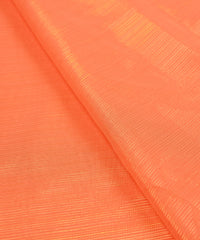 Orange Georgette Fabric with Stripes