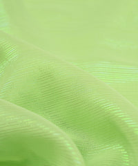 Pine Green Georgette Fabric with Stripes