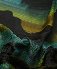 Aqua Green Georgette Fabric with Wavy Spray Print