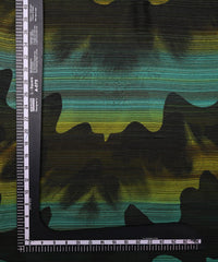 Aqua Green Georgette Fabric with Wavy Spray Print