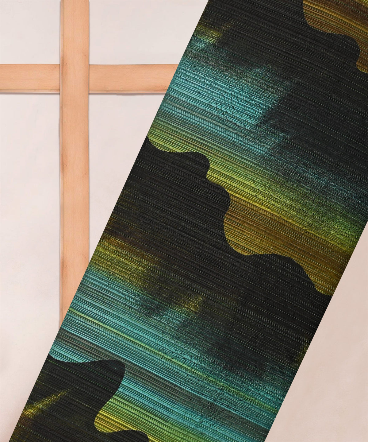 Aqua Green Georgette Fabric with Wavy Spray Print