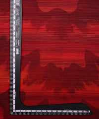 Red Georgette Fabric with Wavy Spray Print