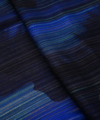 Royal Blue Georgette Fabric with Wavy Spray Print
