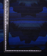 Royal Blue Georgette Fabric with Wavy Spray Print
