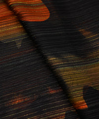 Rust Orange Georgette Fabric with Wavy Spray Print