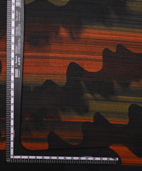Rust Orange Georgette Fabric with Wavy Spray Print
