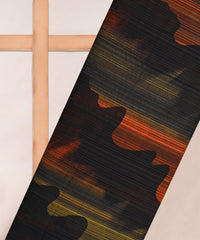 Rust Orange Georgette Fabric with Wavy Spray Print
