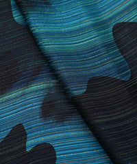 Teal Georgette Fabric with Wavy Spray Print