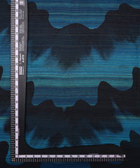 Teal Georgette Fabric with Wavy Spray Print