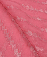 Baby Pink Georgette fabric with Zari-1