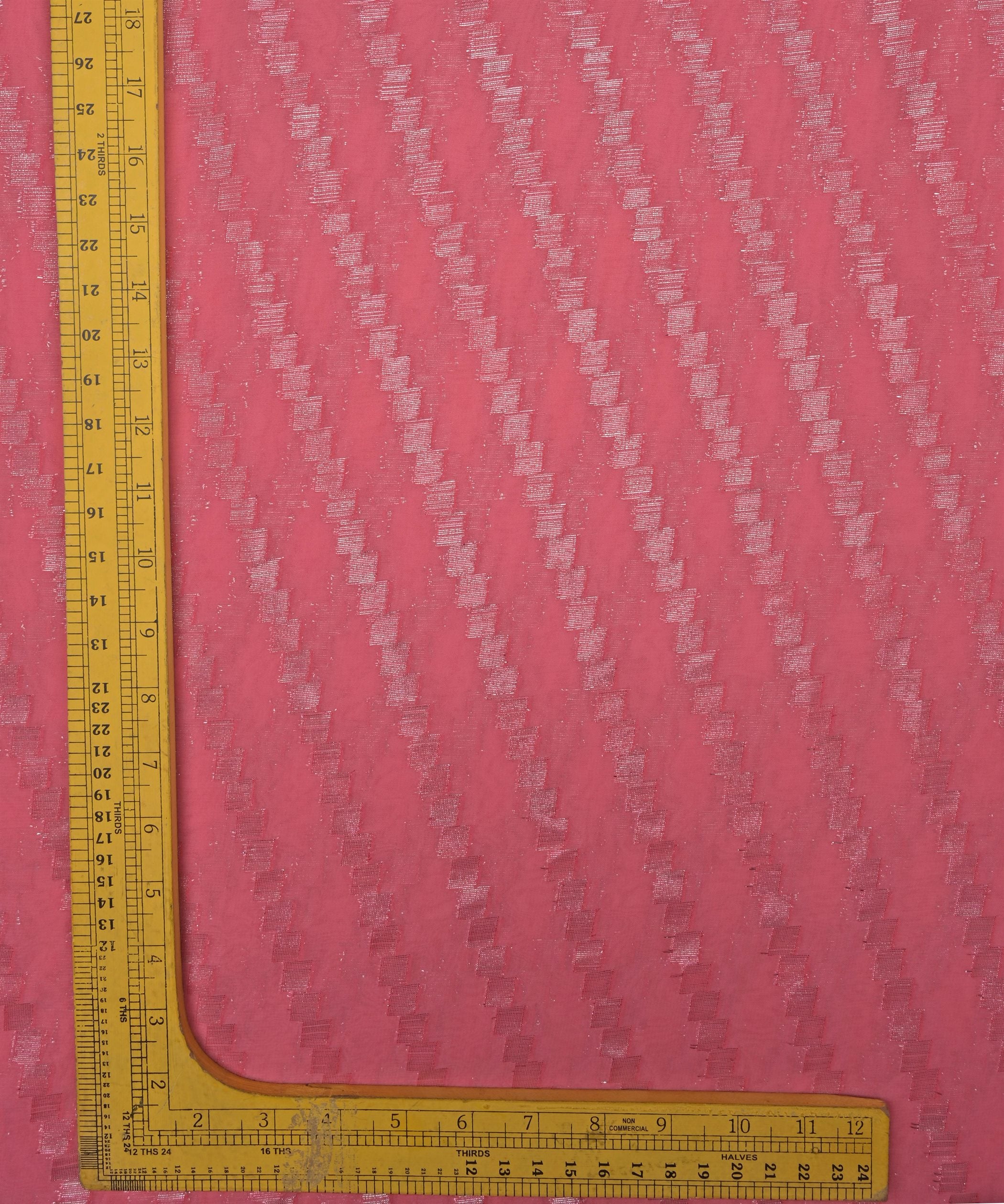 Baby Pink Georgette fabric with Zari-1