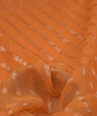 Light Orange Georgette fabric with Zari-1