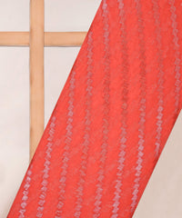 Peach Georgette fabric with Zari-1