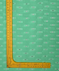 Aquamarine Green Georgette fabric with Zari-2