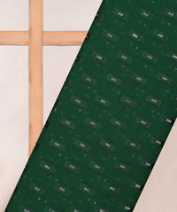 Dark Green Georgette fabric with Zari-2