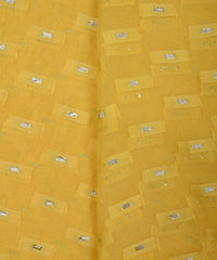 Lime Yellow Georgette fabric with Zari-2