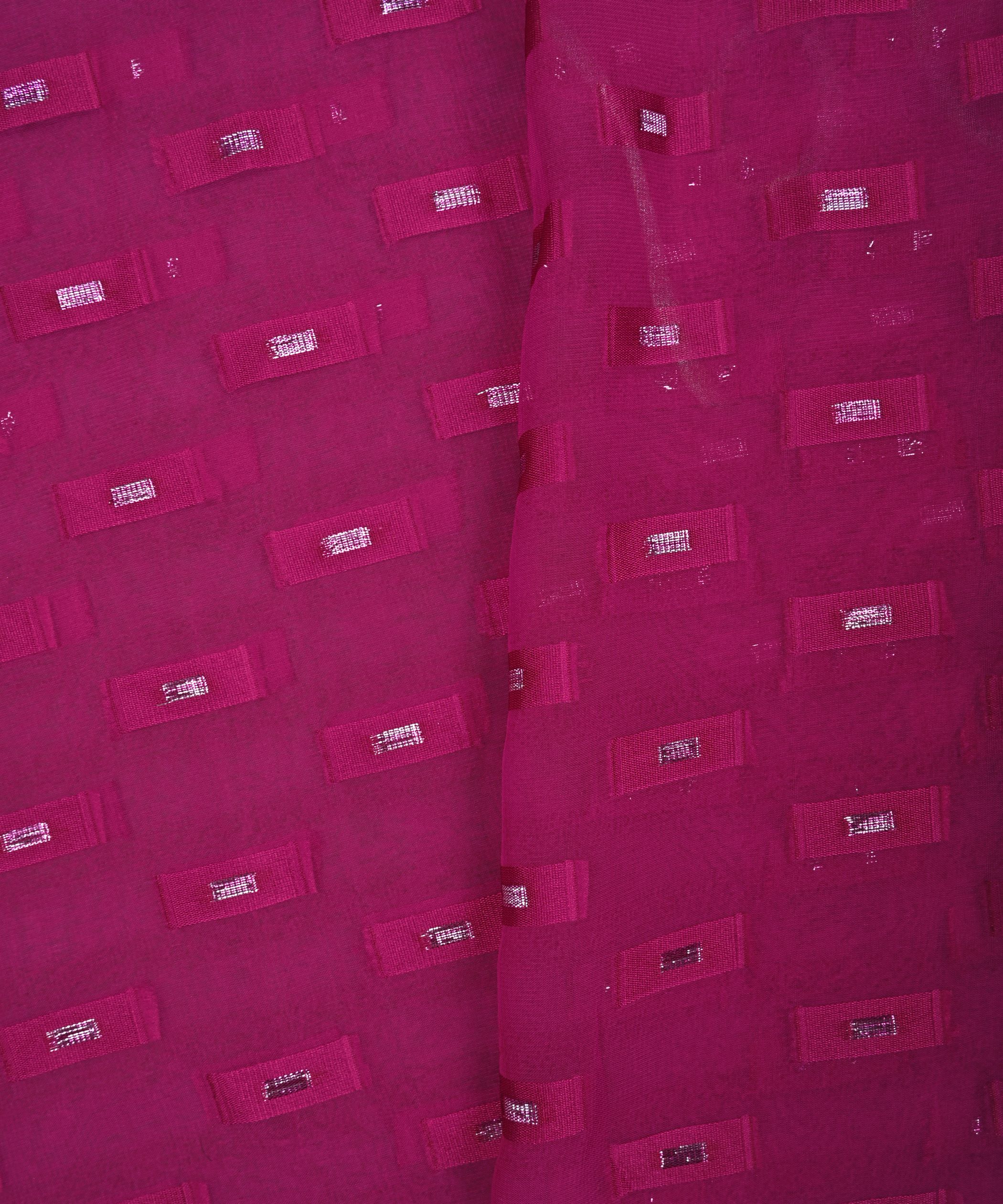 Magenta Georgette fabric with Zari-2