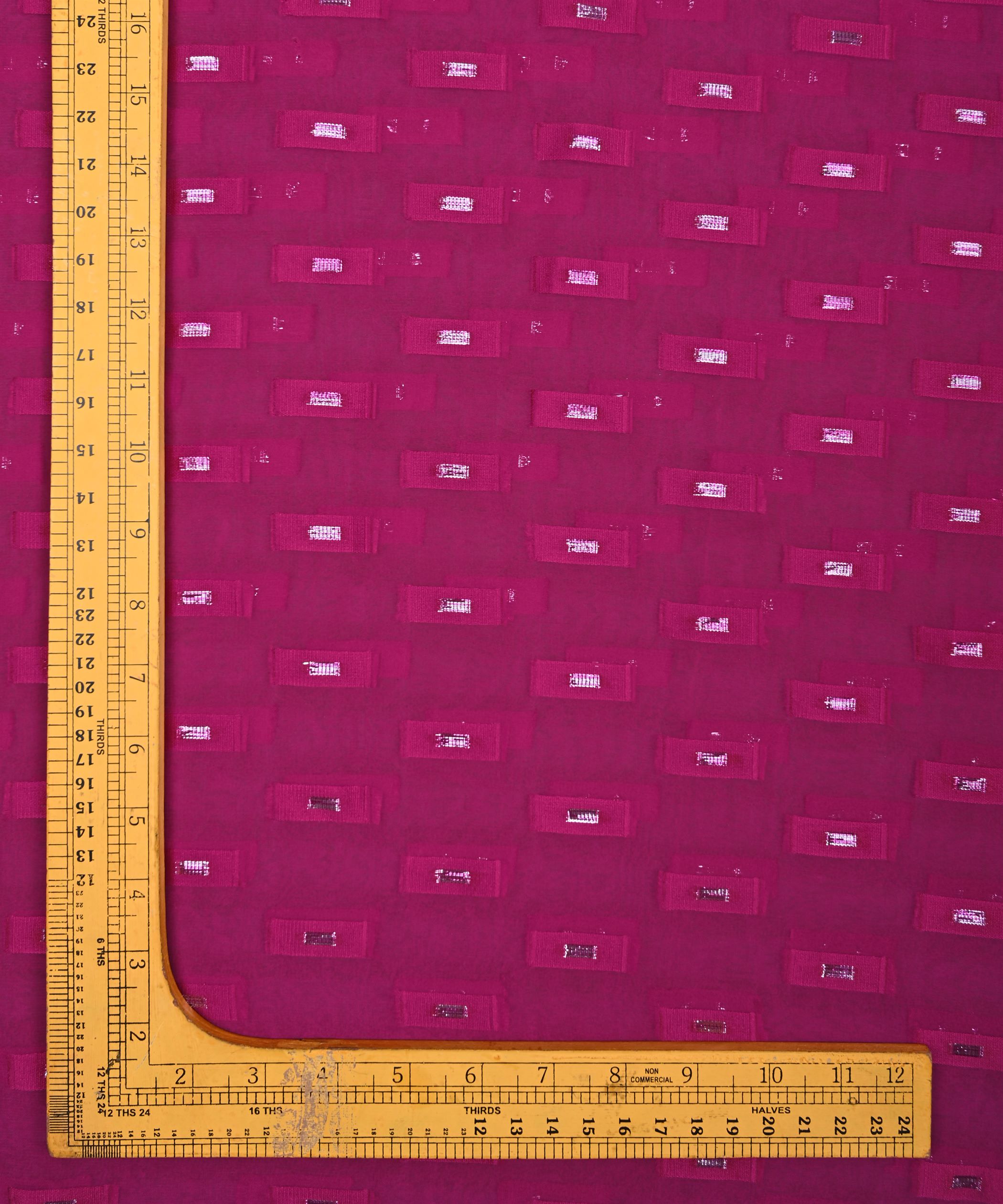 Magenta Georgette fabric with Zari-2
