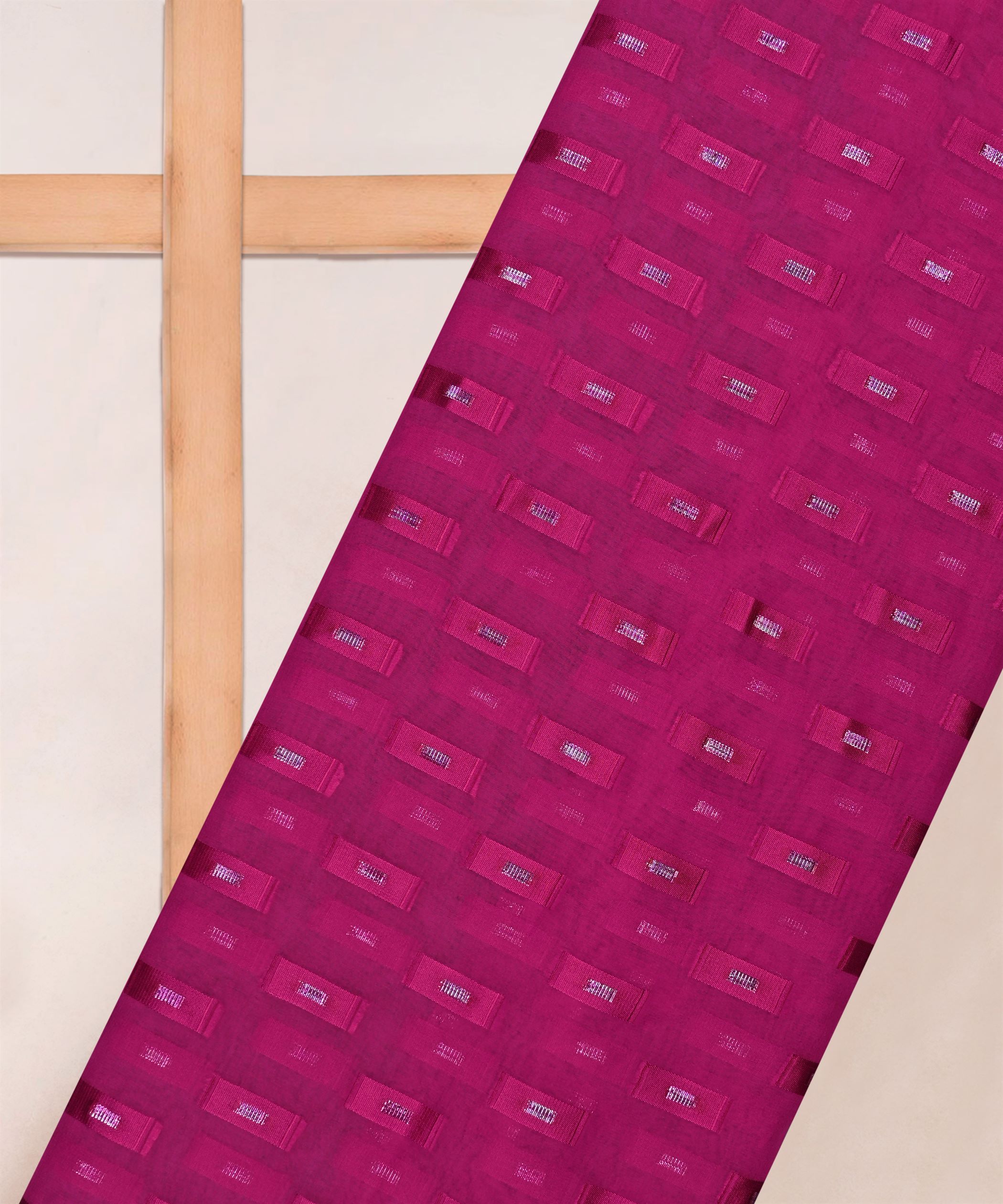 Magenta Georgette fabric with Zari-2