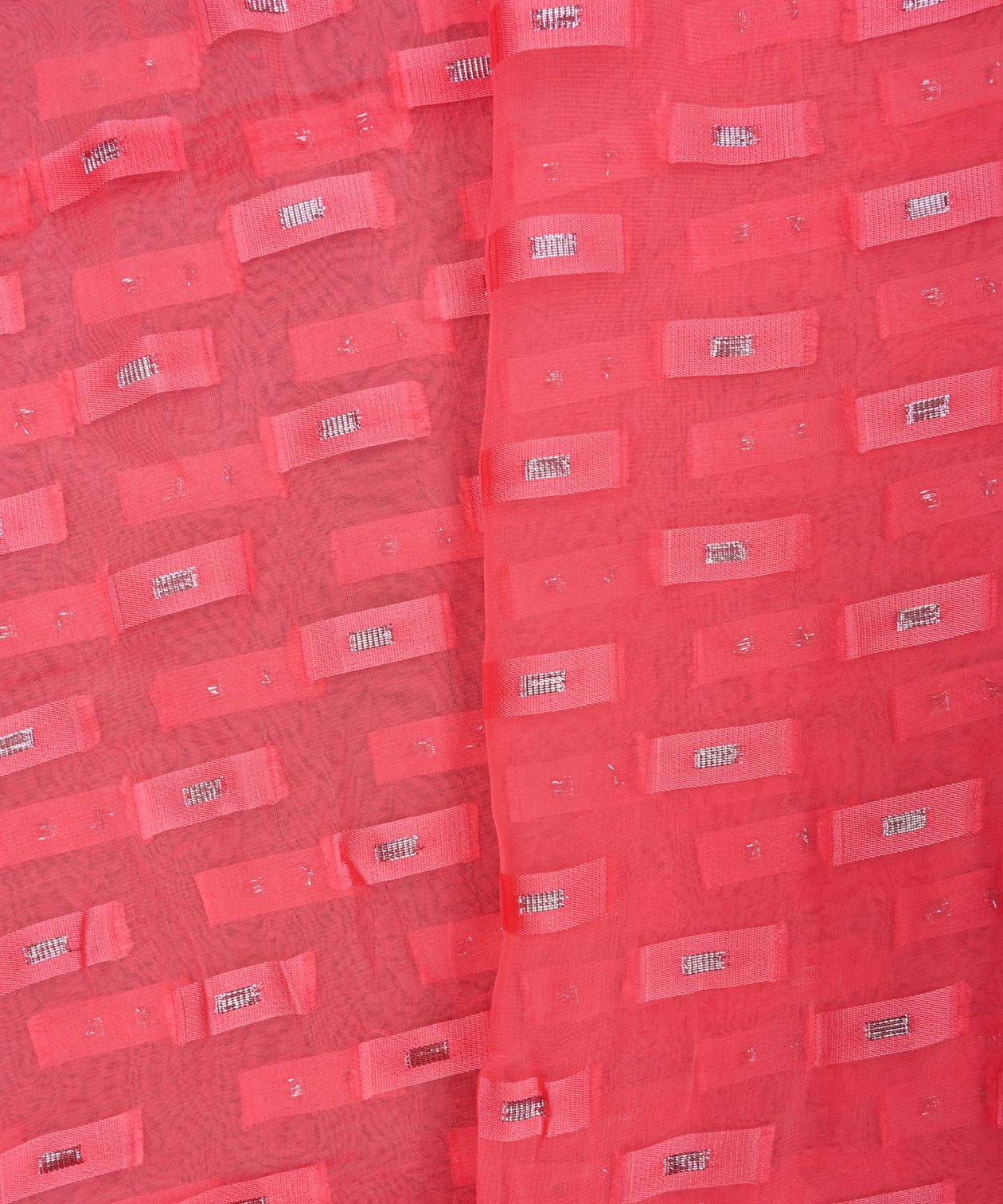 Pink Georgette fabric with Zari-2