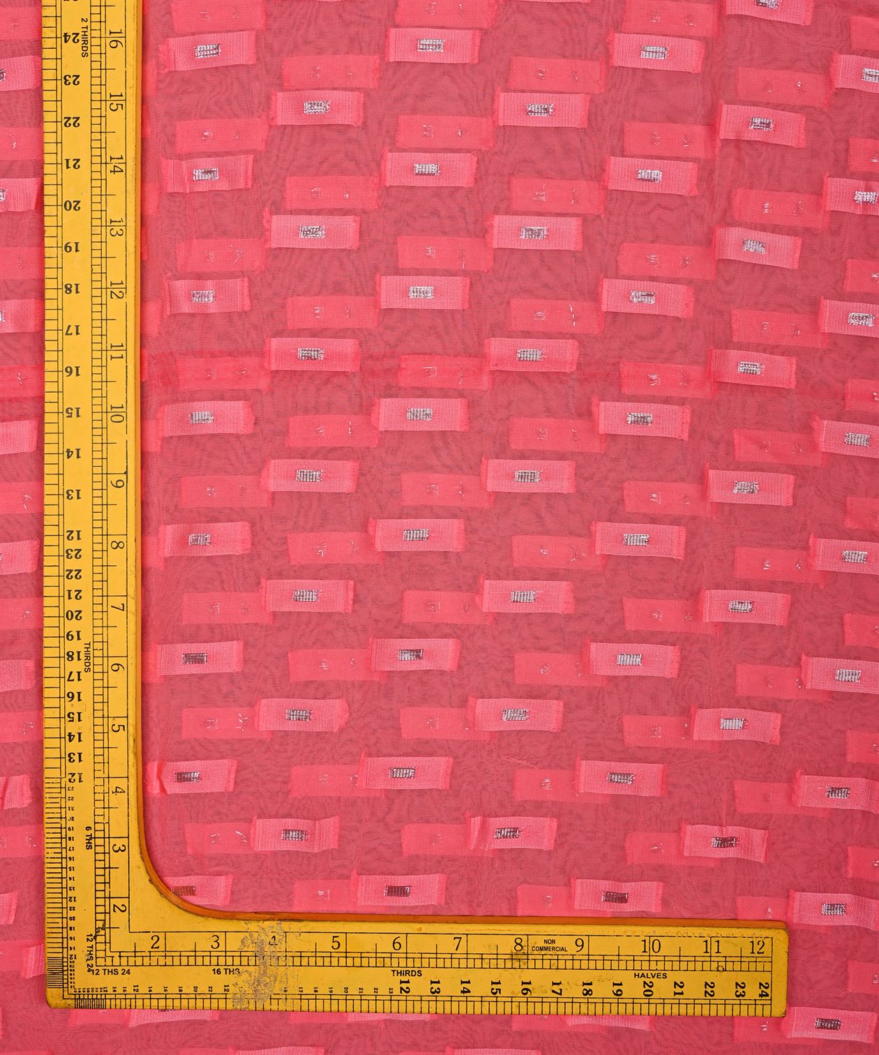 Pink Georgette fabric with Zari-2
