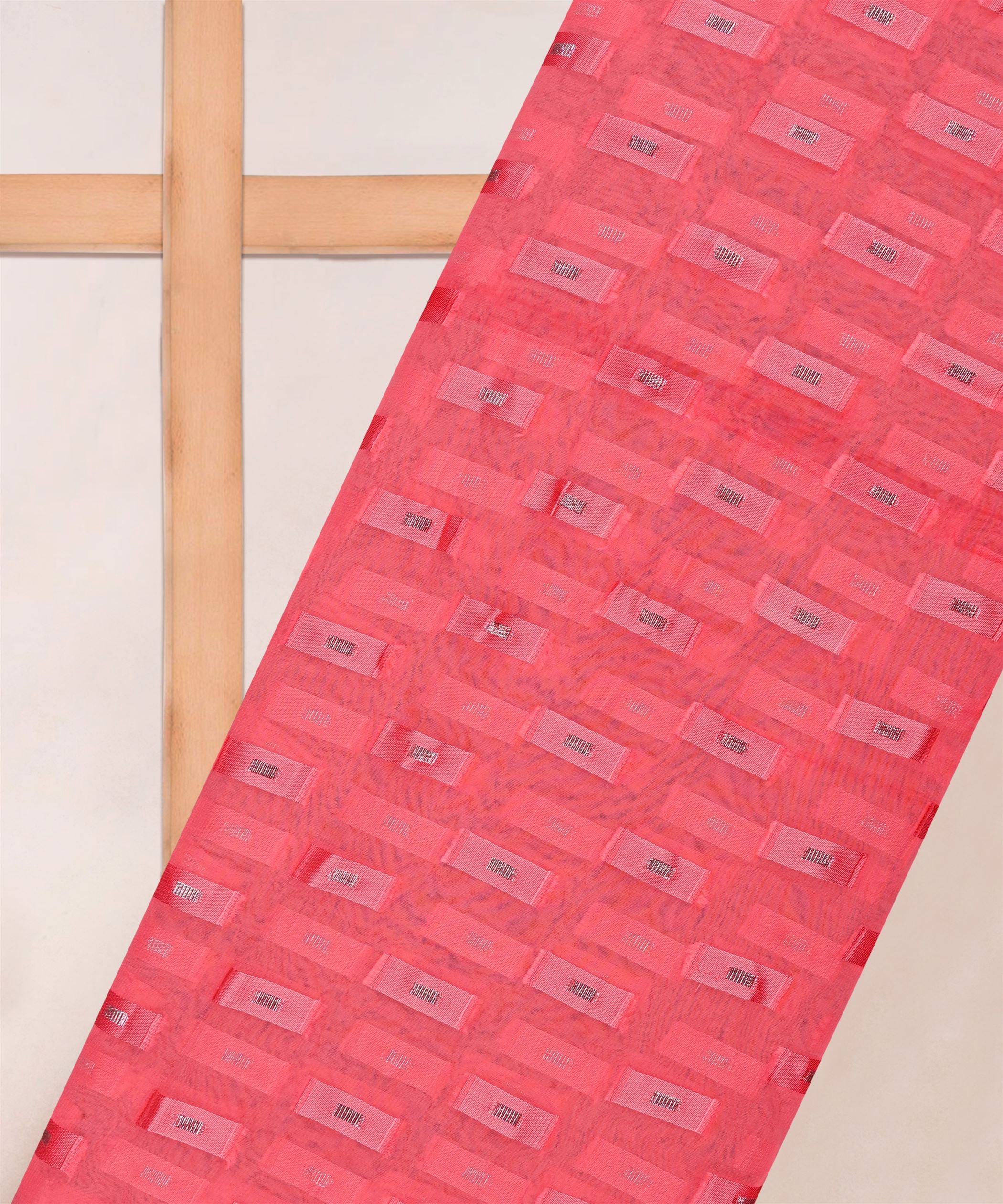 Pink Georgette fabric with Zari-2