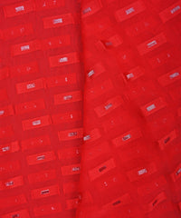 Red Georgette fabric with Zari-2