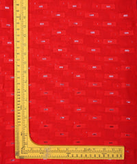 Red Georgette fabric with Zari-2