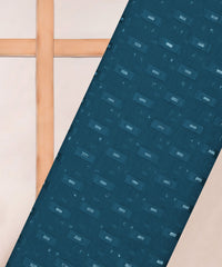 Teal Georgette fabric with Zari-2