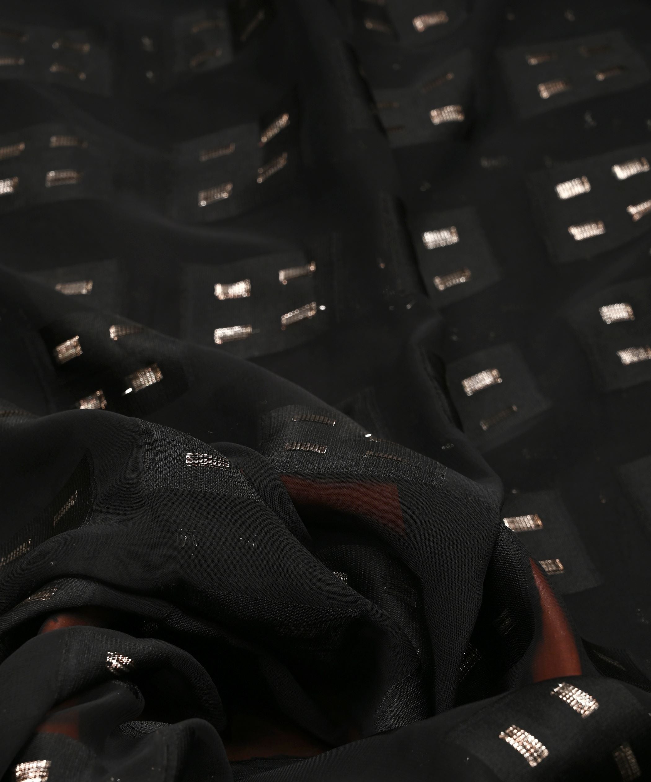 Black Georgette fabric with Zari-3