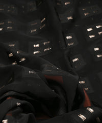 Black Georgette fabric with Zari-3