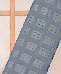 Grey Georgette fabric with Zari-3