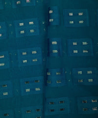 Peacock Blue Georgette fabric with Zari-3
