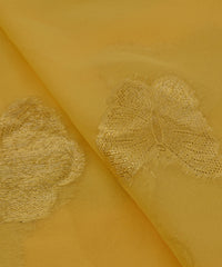 Yellow Georgette Fabric with Zari Butti