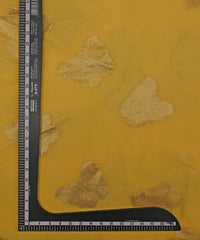 Yellow Georgette Fabric with Zari Butti