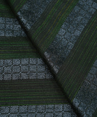 Olive Green Georgette Fabric with Zari Checks Lining