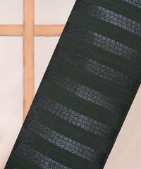 Olive Green Georgette Fabric with Zari Checks Lining